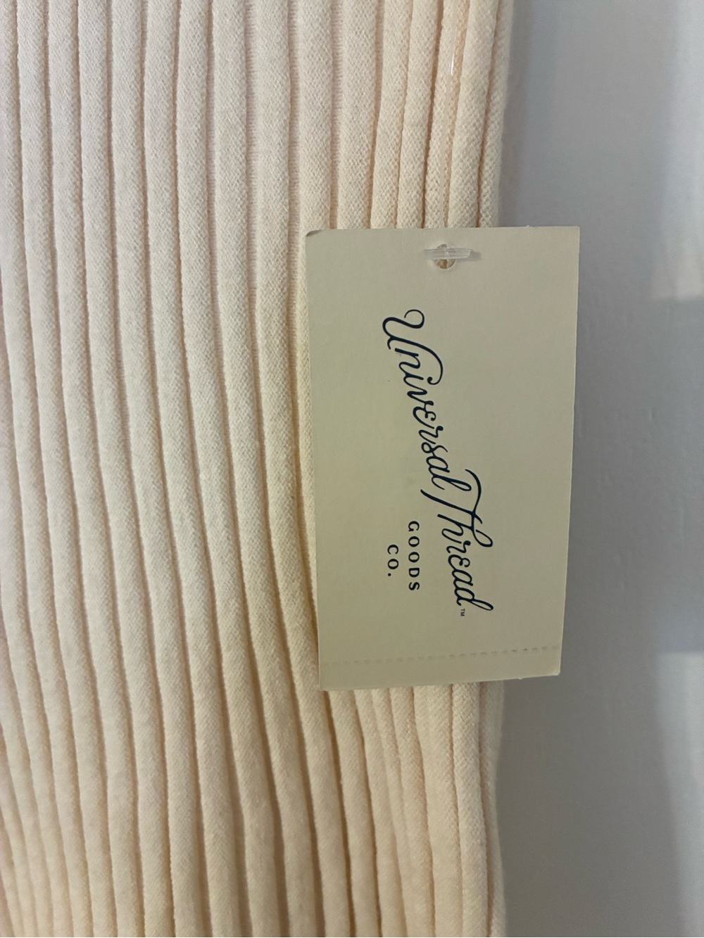 Universal Thread Cream Ribbed Knit Flared Skirt - Picture 2 of 6